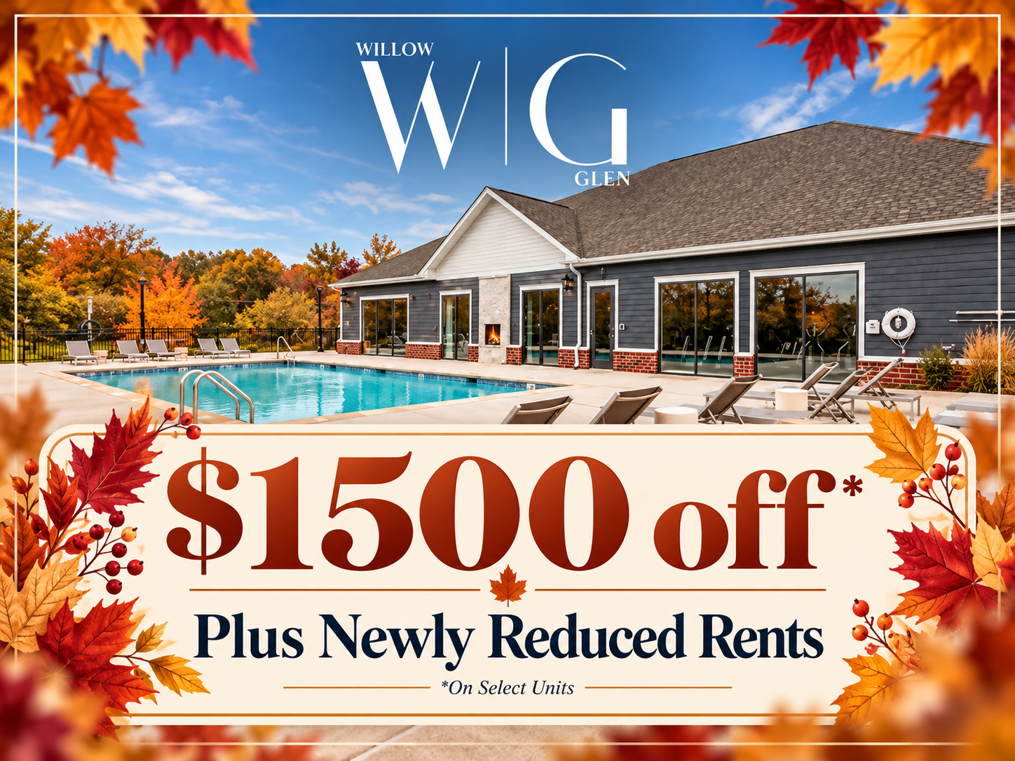 $1500 off* Plus Newly Reduced Rents *On Select Units